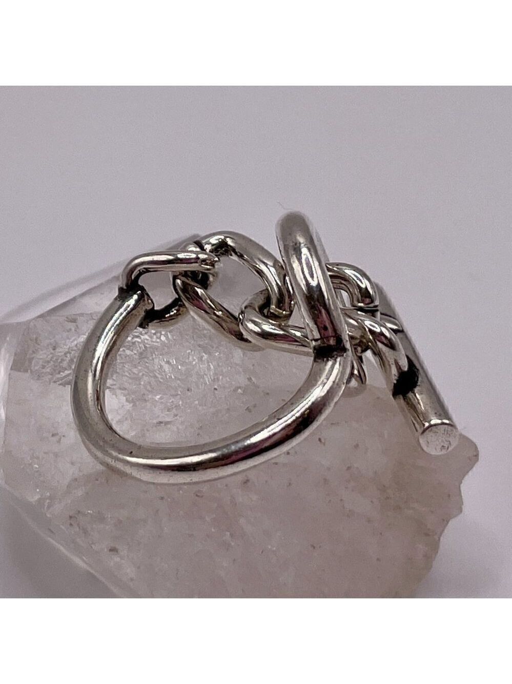925 Sterling Stamped Loop and Toggle Adjustable Boho Ring #1309 - Picture 12 of 12